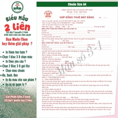 Hợp đồng cho thuê Nhà/Căn Hộ/Mặt Bằng/Phòng Trọ 2 liên(A4)-Bloc 1(in sẵn) & Bloc 3(chọn mẫu in tên) hoặc theo thiết kế