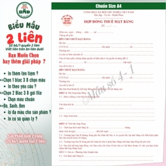 Hợp đồng cho thuê Nhà/Căn Hộ/Mặt Bằng/Phòng Trọ 2 liên(A4)-Bloc 1(in sẵn) & Bloc 3(chọn mẫu in tên) hoặc theo thiết kế