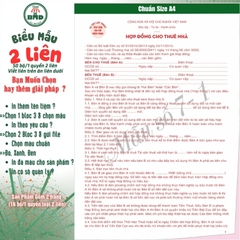 Hợp đồng cho thuê Nhà/Căn Hộ/Mặt Bằng/Phòng Trọ 2 liên(A4)-Bloc 1(in sẵn) & Bloc 3(chọn mẫu in tên) hoặc theo thiết kế