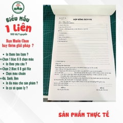 Hợp đồng cho thuê thời trang-áo cưới 1 liên-Bloc 2 (in sẵn) & Bloc 6 (chọn mẫu in tên) hoặc theo thiết kế