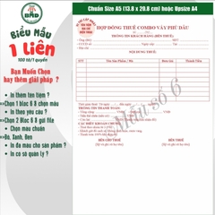 Hợp đồng cho thuê thời trang-áo cưới 1 liên-Bloc 2 (in sẵn) & Bloc 6 (chọn mẫu in tên) hoặc theo thiết kế