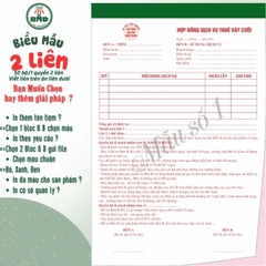 Hợp đồng cho thuê thời trang-áo cưới 2 liên-Bloc 2 (in sẵn) & Bloc 6 (chọn mẫu in tên) hoặc theo thiết kế