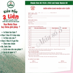 Hợp đồng cho thuê thời trang-áo cưới 2 liên-Bloc 2 (in sẵn) & Bloc 6 (chọn mẫu in tên) hoặc theo thiết kế