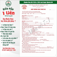 Hợp đồng cho thuê xe 1 liên-Bloc 2(in sẵn) & Bloc 6(chọn mẫu in tên) hoặc theo thiết kế