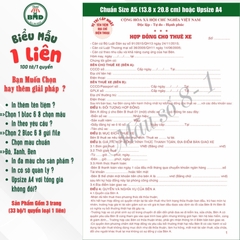 Hợp đồng cho thuê xe 1 liên-Bloc 2(in sẵn) & Bloc 6(chọn mẫu in tên) hoặc theo thiết kế