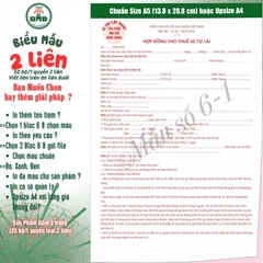 Hợp đồng cho thuê xe 2 liên-Bloc 2(in sẵn) & Bloc 6(chọn mẫu in tên) hoặc theo thiết kế