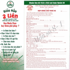 Hợp đồng cho thuê xe 2 liên-Bloc 2(in sẵn) & Bloc 6(chọn mẫu in tên) hoặc theo thiết kế