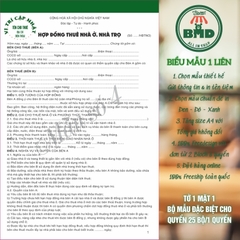 Hợp đồng cho thuê nhà-mặt bằng-phòng 1 liên-Block 6 quyển-chọn mẫu in tên