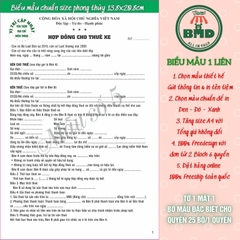 Hợp đồng cho thuê xe 1 liên-Block 6 quyển-chọn mẫu in tên