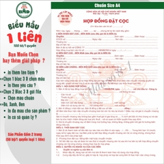 Hợp đồng Đặt Cọc Nhà Đất/Căn Hộ 1 liên(A4)-Bloc 1(in sẵn) & Bloc 3(chọn mẫu in tên) hoặc theo thiết kế