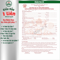 Hợp đồng Đặt Cọc Nhà Đất/Căn Hộ 1 liên(A4)-Bloc 1(in sẵn) & Bloc 3(chọn mẫu in tên) hoặc theo thiết kế