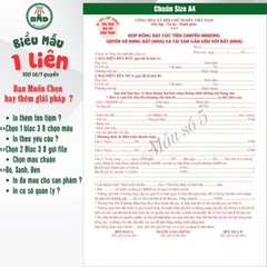Hợp đồng Đặt Cọc Nhà Đất/Căn Hộ 1 liên(A4)-Bloc 1(in sẵn) & Bloc 3(chọn mẫu in tên) hoặc theo thiết kế