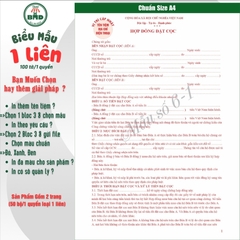 Hợp đồng Đặt Cọc Nhà Đất/Căn Hộ 1 liên(A4)-Bloc 1(in sẵn) & Bloc 3(chọn mẫu in tên) hoặc theo thiết kế
