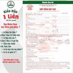 Hợp đồng Đặt Cọc Nhà Đất/Căn Hộ 1 liên(A4)-Bloc 1(in sẵn) & Bloc 3(chọn mẫu in tên) hoặc theo thiết kế