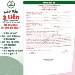 Hợp đồng Đặt Cọc Nhà Đất/Căn Hộ 2 liên(A4)-Bloc 1(in sẵn) & Bloc 3(chọn mẫu in tên) hoặc theo thiết kế