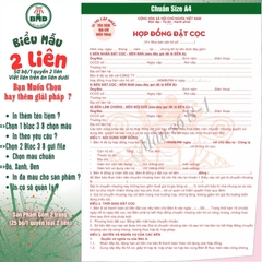 Hợp đồng Đặt Cọc Nhà Đất/Căn Hộ 2 liên(A4)-Bloc 1(in sẵn) & Bloc 3(chọn mẫu in tên) hoặc theo thiết kế
