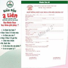 Hợp đồng Đặt Cọc Nhà Đất/Căn Hộ 2 liên(A4)-Bloc 1(in sẵn) & Bloc 3(chọn mẫu in tên) hoặc theo thiết kế
