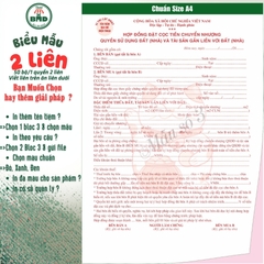 Hợp đồng Đặt Cọc Nhà Đất/Căn Hộ 2 liên(A4)-Bloc 1(in sẵn) & Bloc 3(chọn mẫu in tên) hoặc theo thiết kế