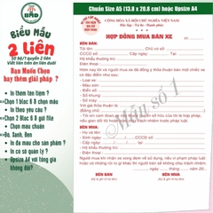 Hợp đồng mua bán xe 2 liên-Bloc 2 (in sẵn) & Bloc 6 (chọn mẫu in tên) hoặc theo thiết kế