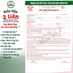 Hợp đồng mua bán xe 2 liên-Bloc 2 (in sẵn) & Bloc 6 (chọn mẫu in tên) hoặc theo thiết kế