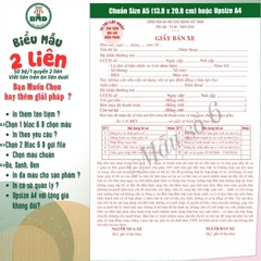 Hợp đồng mua bán xe 2 liên-Bloc 2 (in sẵn) & Bloc 6 (chọn mẫu in tên) hoặc theo thiết kế