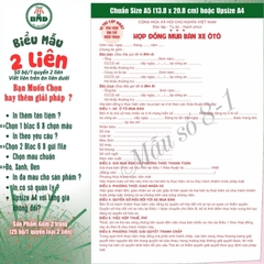 Hợp đồng mua bán xe 2 liên-Bloc 2 (in sẵn) & Bloc 6 (chọn mẫu in tên) hoặc theo thiết kế