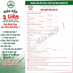 Hợp đồng mua bán xe 2 liên-Bloc 2 (in sẵn) & Bloc 6 (chọn mẫu in tên) hoặc theo thiết kế