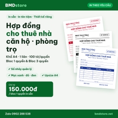 Hợp đồng cho thuê nhà, căn hộ, mặt bằng, phòng trọ A4 1 liên BMDstore