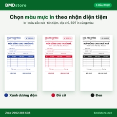 Hợp Đồng Cho Thuê Nhà, Căn Hộ, Mặt Bằng, Phòng Trọ A4 1 Liên – In Tên, Đánh Số Nhảy | Bloc 1 & Bloc 3