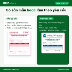 Hợp Đồng Cho Thuê Nhà, Căn Hộ, Mặt Bằng, Phòng Trọ A4 2 Liên Carbonless – In Tên, Đánh Số Nhảy | Bloc 1 & Bloc 3