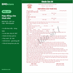 Hợp Đồng Cho Thuê Nhà, Căn Hộ, Mặt Bằng, Phòng Trọ A4 1 Liên – In Tên, Đánh Số Nhảy | Bloc 1 & Bloc 3