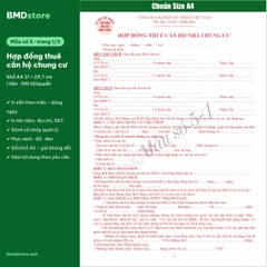 Hợp Đồng Cho Thuê Nhà, Căn Hộ, Mặt Bằng, Phòng Trọ A4 1 Liên – In Tên, Đánh Số Nhảy | Bloc 1 & Bloc 3