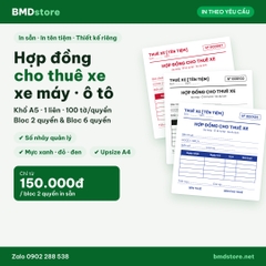 Hợp đồng cho thuê xe máy, ô tô tự lái A5 1 liên BMDstore