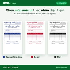 Hợp Đồng Cho Thuê Xe Máy, Ô Tô Tự Lái A5 1 Liên – In Tên Tiệm, Đánh Số Nhảy | Bloc 2 & Bloc 6