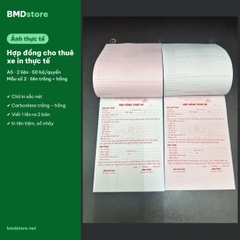 Hợp Đồng Cho Thuê Xe Máy, Ô Tô Tự Lái A5 2 Liên Carbonless – In Tên Tiệm, Đánh Số Nhảy | Bloc 2 & Bloc 6