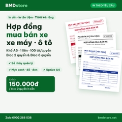 Hợp đồng mua bán xe máy ô tô A5 1 liên BMDstore