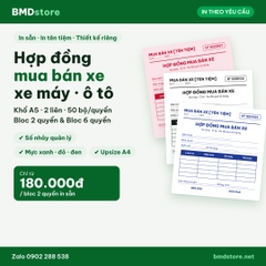 Hợp đồng mua bán xe máy ô tô A5 2 liên carbonless BMDstore
