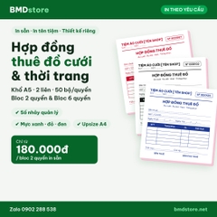 Hợp đồng thuê váy cưới áo dài A5 2 liên carbonless BMDstore