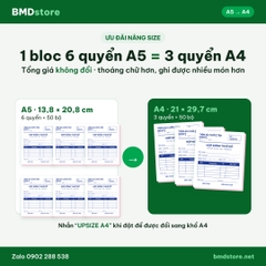 Hợp Đồng Thuê Váy Cưới, Áo Dài, Đồ Thời Trang A5 2 Liên Carbonless – In Tên Tiệm, Đánh Số Nhảy | Bloc 2 & Bloc 6