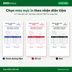 Hợp Đồng Thuê Váy Cưới, Áo Dài, Đồ Thời Trang A5 2 Liên Carbonless – In Tên Tiệm, Đánh Số Nhảy | Bloc 2 & Bloc 6