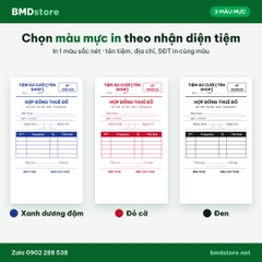 Hợp Đồng Thuê Váy Cưới, Áo Dài, Đồ Thời Trang A5 1 Liên – In Tên Tiệm, Đánh Số Nhảy | Bloc 2 & Bloc 6