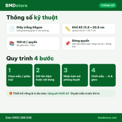 Hợp Đồng Thuê Váy Cưới, Áo Dài, Đồ Thời Trang A5 1 Liên – In Tên Tiệm, Đánh Số Nhảy | Bloc 2 & Bloc 6