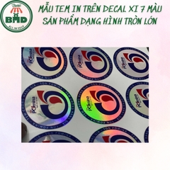 Tem Decal Xi 7 màu in & tạo hình theo thiết kế-3 Block Chuẩn 1/10/100 tờ