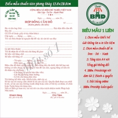 Hợp đồng cầm đồ 1 liên-Block 6 quyển-chọn mẫu in tên