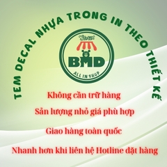 Tem Decal nhựa trong in & tạo hình theo thiết kế-3 Block Chuẩn 1/10/100 tờ