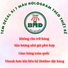 Tem Decal Xi 7 màu in & tạo hình theo thiết kế-3 Block Chuẩn 1/10/100 tờ