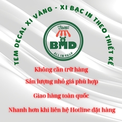 Tem Decal Xi Bạc/Xi Vàng in & tạo hình theo thiết kế-3 Block Chuẩn 1/10/100 tờ