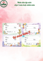Tem nhãn dán tập & dụng cụ học sinh-Chọn mẫu hoặc thiết kế theo mẫu yêu thích-Block 24 tem 3.8x6.8cm