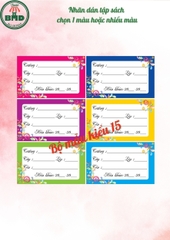 Tem nhãn dán tập & dụng cụ học sinh-Chọn mẫu hoặc thiết kế theo mẫu yêu thích-Block 24 tem 3.8x6.8cm