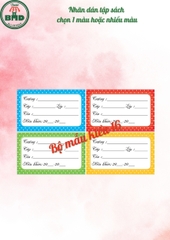Tem nhãn dán tập & dụng cụ học sinh-Chọn mẫu hoặc thiết kế theo mẫu yêu thích-Block 24 tem 3.8x6.8cm